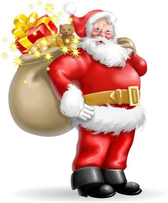 AnanyaDesigns Religious Wall Poster Merry Christmas Santa Claus Image Paper Print