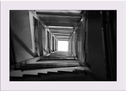 Staircase Spiral Perspective Framed Art Print Canvas Art