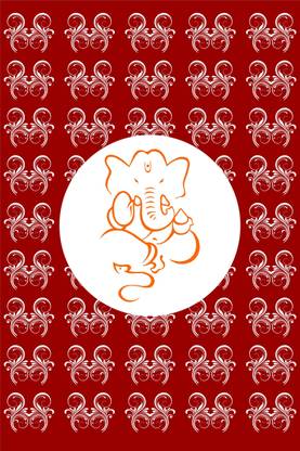 Shree Ganesh Poster with Creative Pattern in Solid Brown Background - G1020 - UPFK6001018 Paper Print