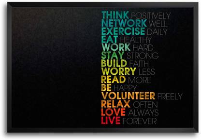 ShopMantra Think Positively Network Well Laminated Frame Poster Paper Print