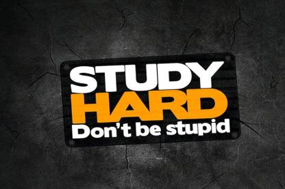Study Hard Don’t Be Stupid Poster by Dstore Paper Print