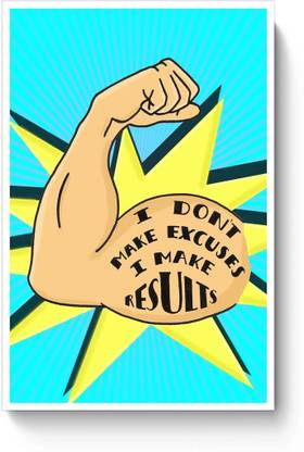 PosterGuy I Make Results Poster Pop Art, Workout, Motivation, Typography, Hand Lettering, Gym, A4 Poster Paper Print