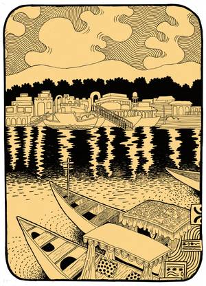 The Dal Lake Paper Print