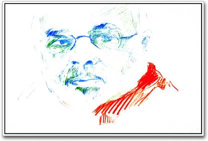 Narendra Modi sketch Paper Print