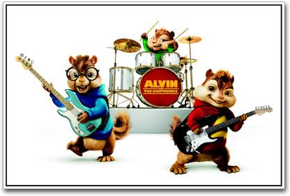 Alvin and the Chipmunks band Paper Print