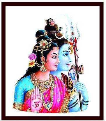 Lord Shiva and Parvathi - 2 Canvas Art