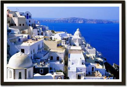 Framed Kos Island Grees Paper Print