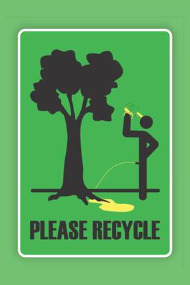 Please Recycle Funny Poster Paper Print