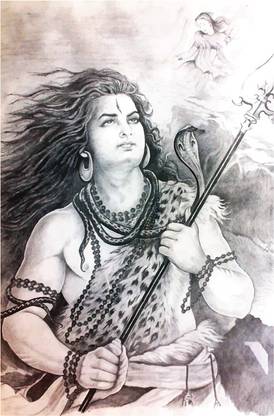 Lord Shiva Sketch Poster Paper Print