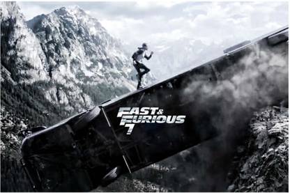 Spoilt - Fast And Furious 7 Paul Walker Bus & Cliff Scene Paper Print