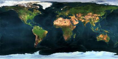 Poster of Natural world map Paper Print