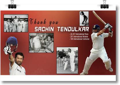 Sachin Tendulkar - Collage #PL3799 Paper Print