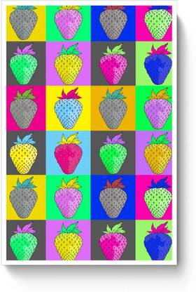 PosterGuy Strawberry Popart Poster Popart, Colors, Art, Strawberry A4 Poster Paper Print