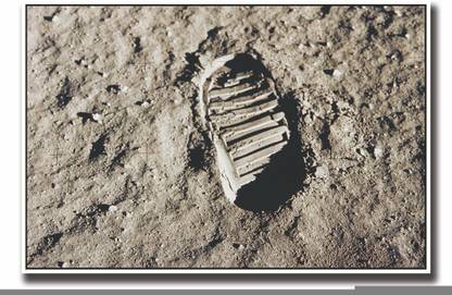 Posterhouzz Footprint on Moon Fine Art Print