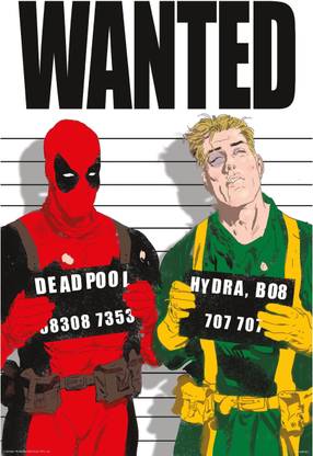 Deadpool & Hydra bob wanted (Officially Licensed) poster Paper Print