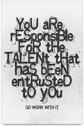 Talent Quote Paper Print