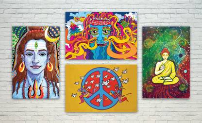Psychedelic Poster Set Paper Print