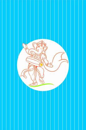 Shree Ganesh Poster with Creative Pattern in Blue - G1734 - UPFK6001732 Paper Print