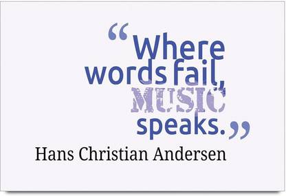 iMerch words fail music speaks quotes by Hans Christian Andersen 3D Poster