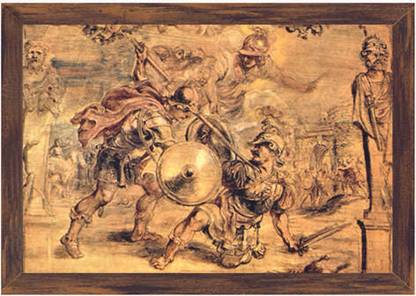 Achilles Defeats Hector (Code Re3901) Canvas Art