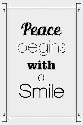 Peace begin with a Smile Paper Print
