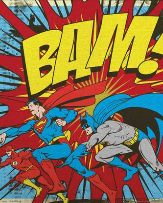 Batman, Superman, Flash Retro Bam! Mini Poster Paper Print