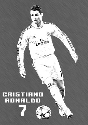 Cristiano Ronaldo Sketch Poster Paper Print
