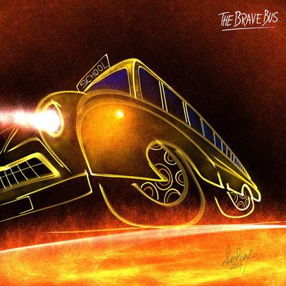 "Brave Bus" Designed By Devraj Baruah Paper Print