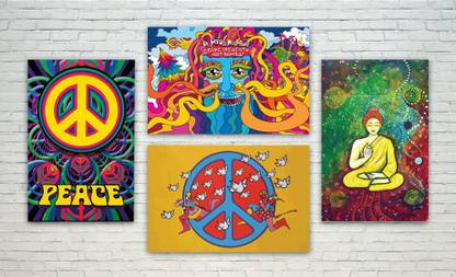 Psychedelic Poster Set Paper Print