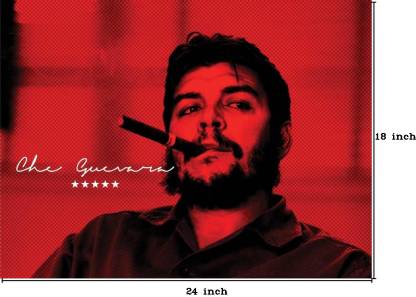 Che Guevara Smoking Cigar Paper Print