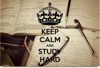 Keep Calm and Study Hard 1 Paper Print