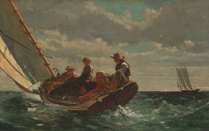 Framed Breezing Up (A Fair Wind) by Winslow Homer Fine Art Print
