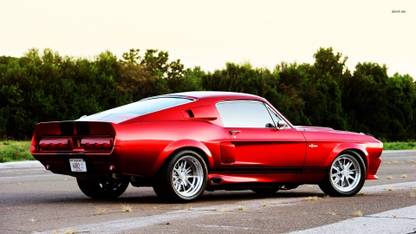 Athah 1967 Ford Mustang Shelby Cobra GT500 Poster Paper Print
