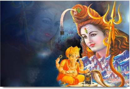 Amy Lord Shiva with Lord Ganesha 3D Poster