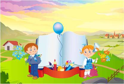 Students and Book Wallpaper Paper Print