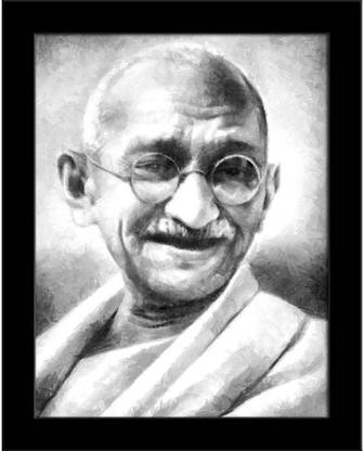 The Father Of The Nation India - Mahatma Gandhi Framed Art Print Canvas Art