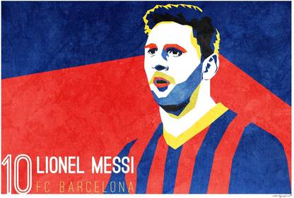 Ink and Graphite - Lionel Messi Barcelona WPAP Poster Paper Print