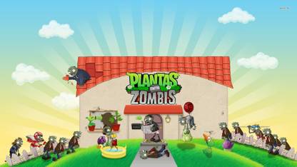 Plants vs. Zombies - zombie world Athah Fine Quality Poster Paper Print