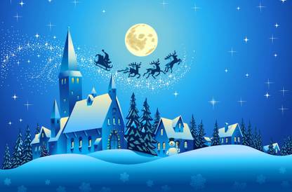 Tallenge - Christmas Art - Digital Painting - Santa Claus Is Coming To Town - Large Size Unframed Rolled Digital Art Print On Photographic Paper