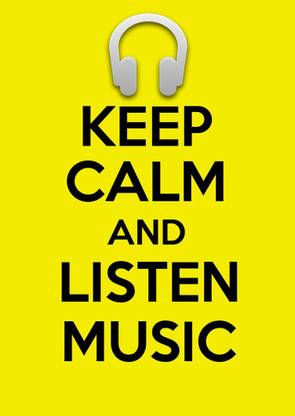 Keep Calm and Listen Music Paper Print