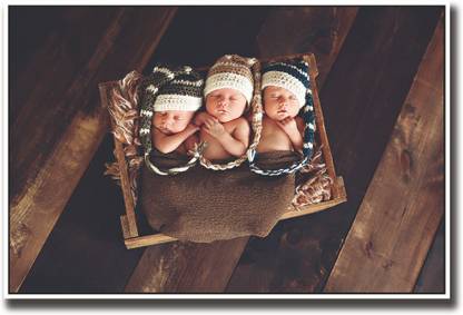 Three cute baby image Fine Art Print