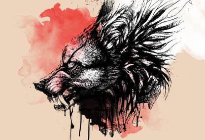 Abstract - Wolf Paper Print