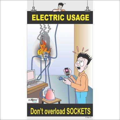 Safety Poster-Electric Usage Paper Print - Abstract, Humor, Quotes ...