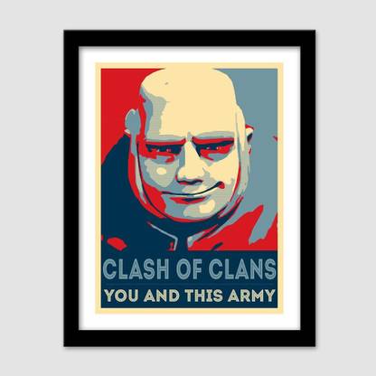 Clash Of Clans 2 Laminated & Framed, Dual-Utility (Wall Mounted and Desktop) Photographic Paper