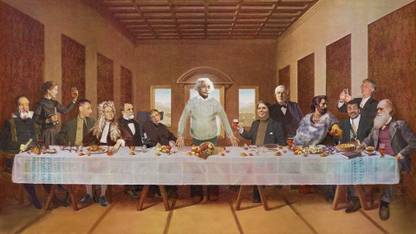 Poster - Albert Einstein last supper Poster Paper Print