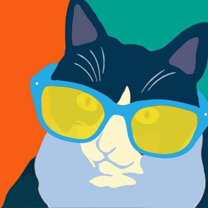 Cat - Pop Art Paper Print
