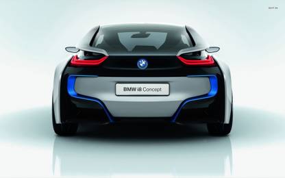 Athah BMW i8 back view Poster Paper Print
