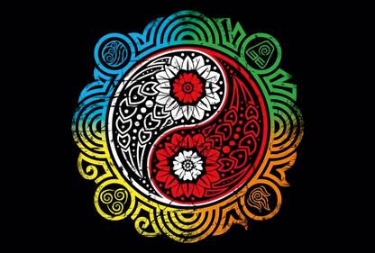 Abstract Yin Yang Art Paper Print