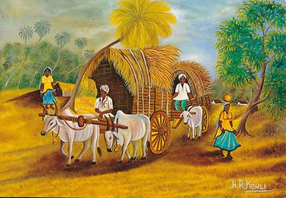 Bullock Cart Canvas Art