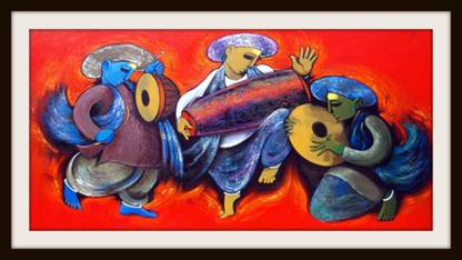 Dhol And Tasha Painting Canvas Art